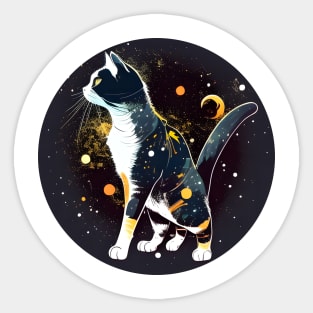 Cat Who Am I, Where Am I - Cat Moon Sticker